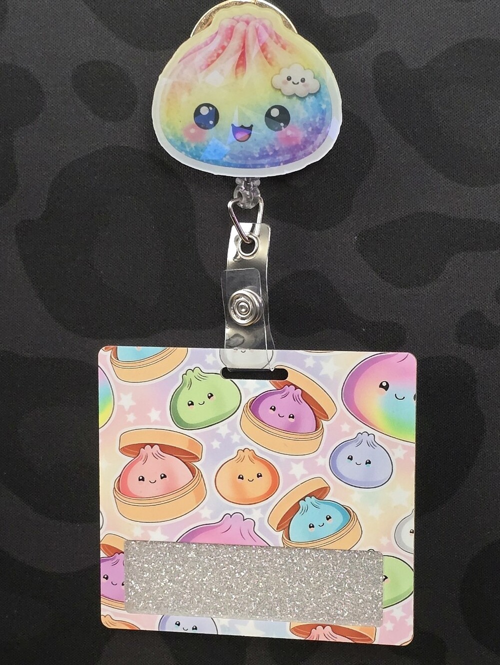 Dumplings Novelty Acrylic Badge Reel & Buddy Set ID Holder